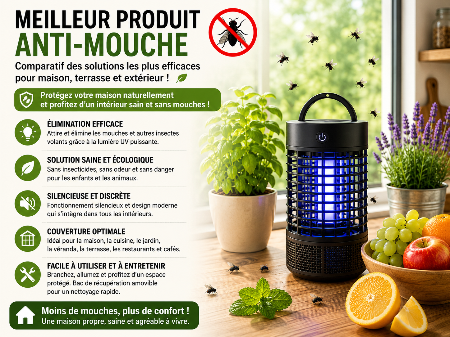 Meilleur produit anti-mouche : comparatif des solutions les plus efficaces pour maison, terrasse et extérieur