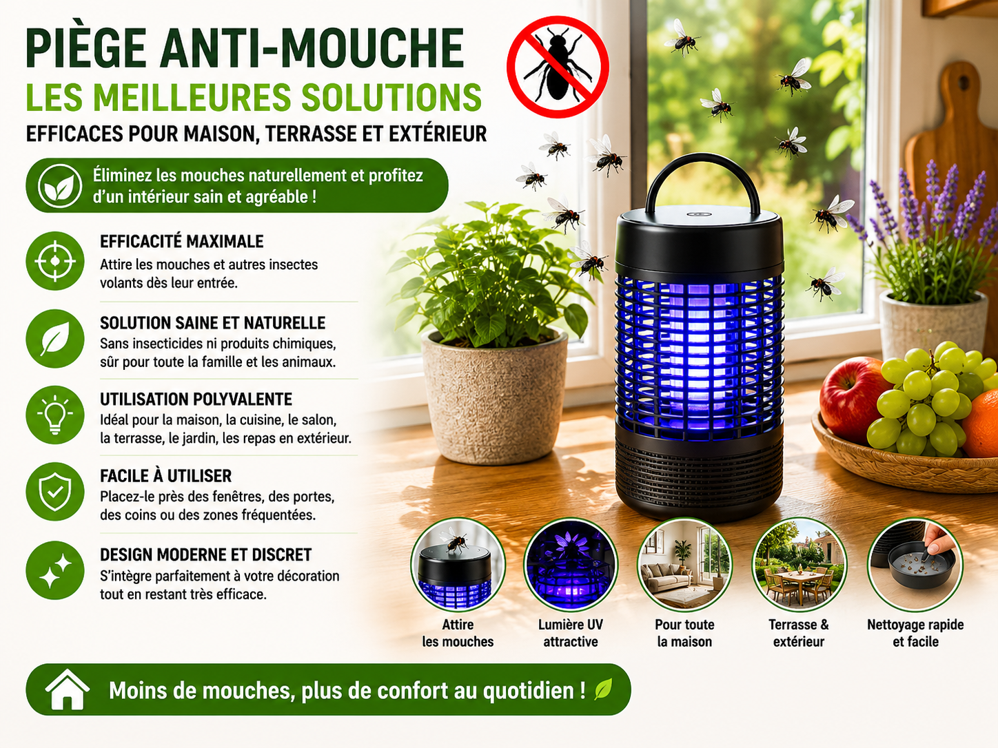 Piège anti-mouche : les meilleures solutions efficaces pour maison, terrasse et extérieur