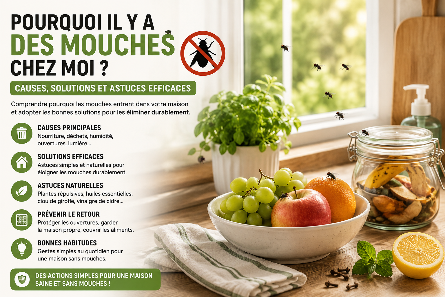 Pourquoi il y a des mouches chez moi ? Causes, solutions et astuces efficaces