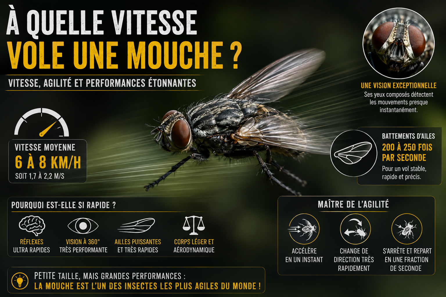 À quelle vitesse vole une mouche ? 
