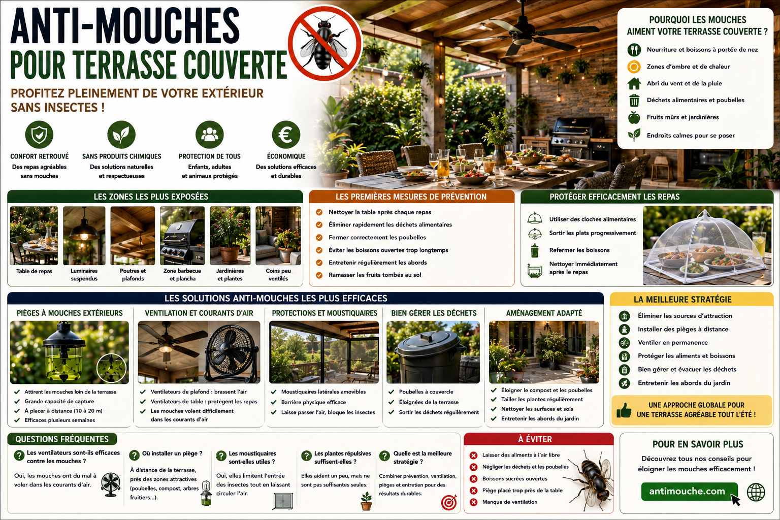 Anti-mouches pour terrasse couverte