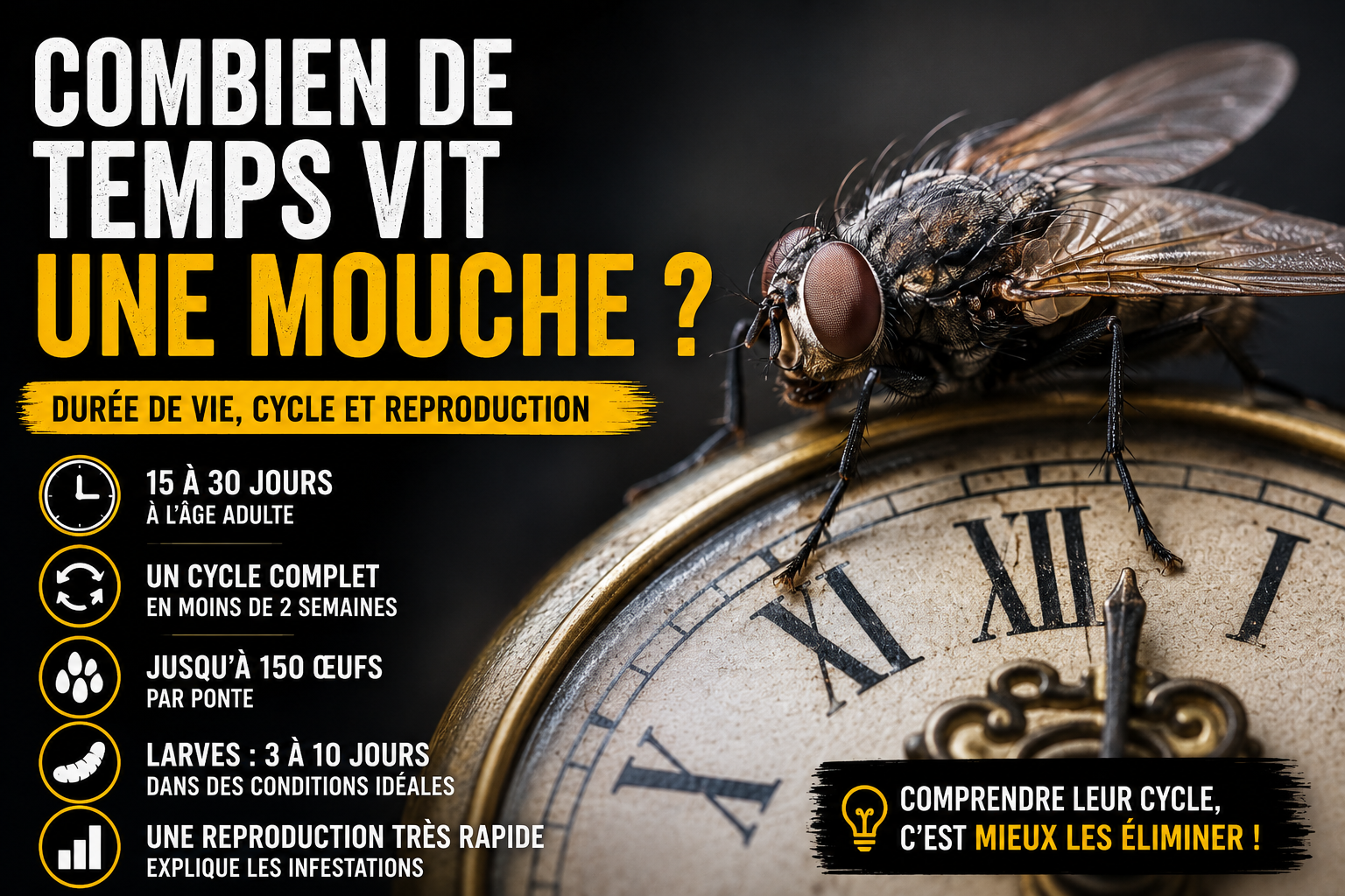 Combien de temps vit une mouche ?
