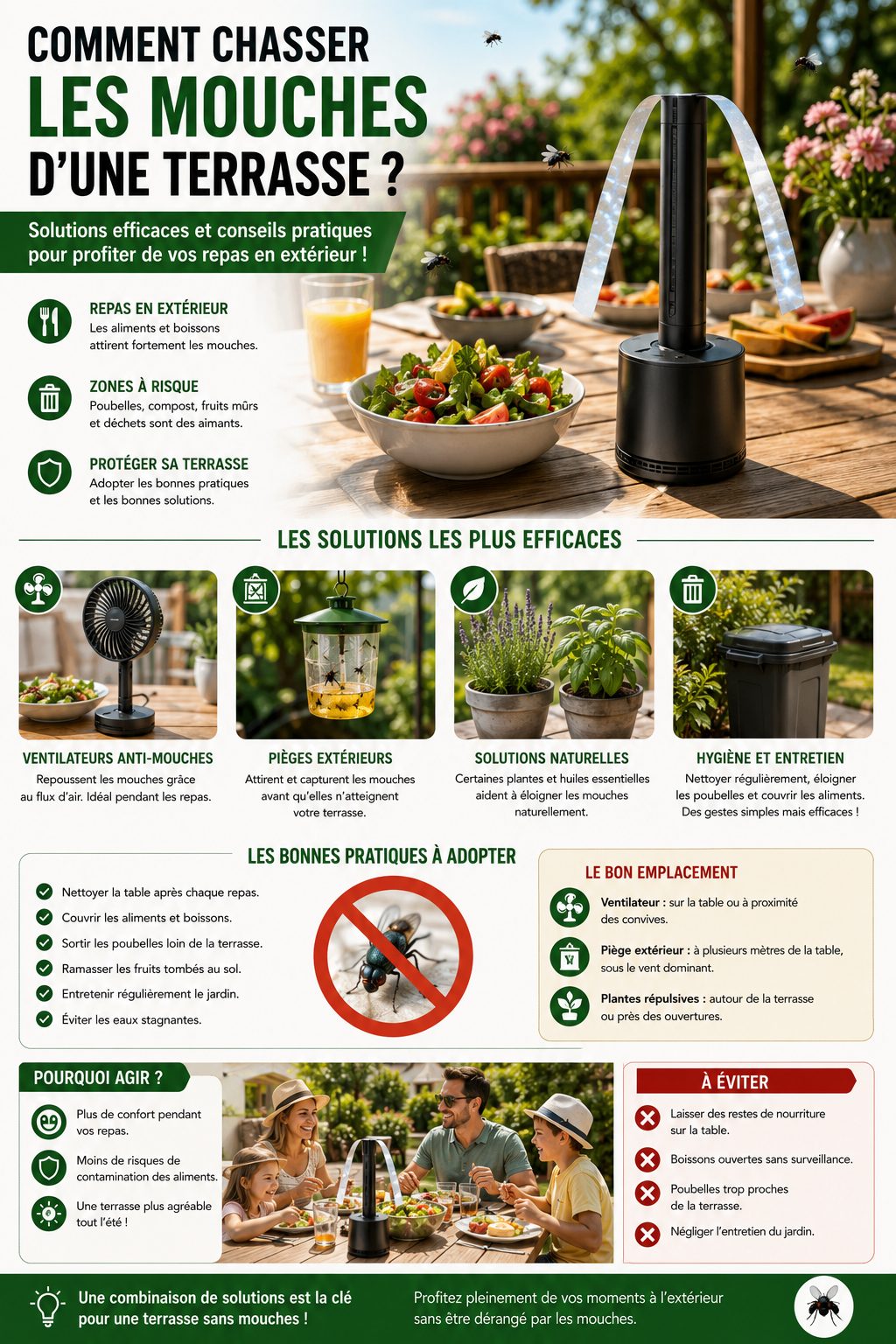 Comment chasser les mouches d'une terrasse ?