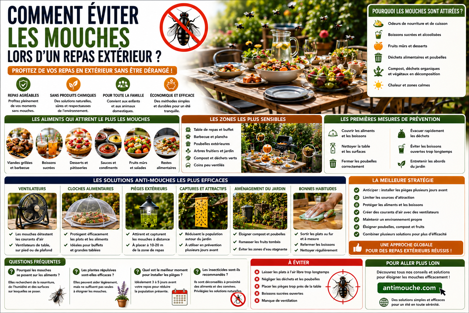 Comment éviter les mouches lors d’un repas extérieur ?