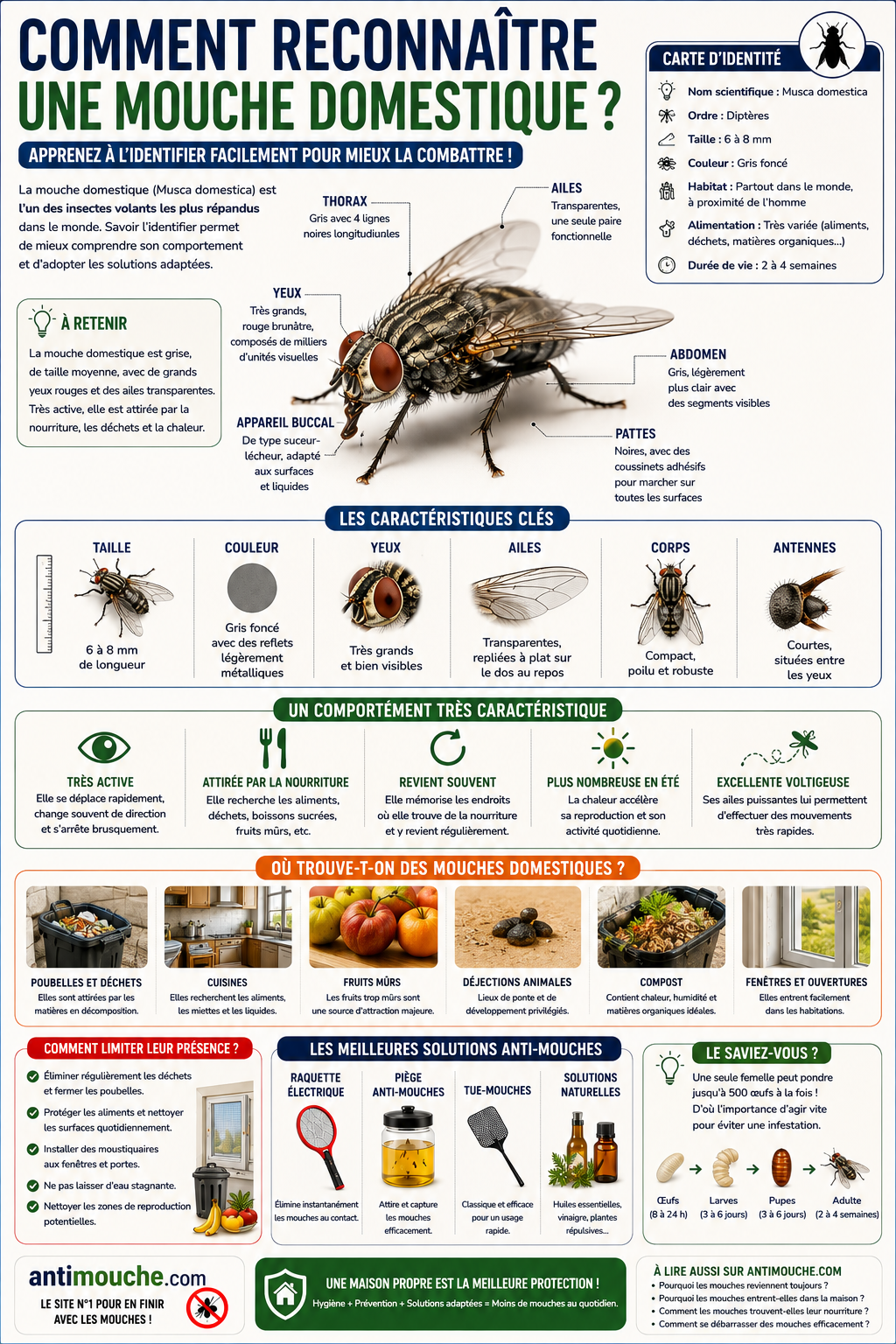 Comment reconnaître une mouche domestique ?