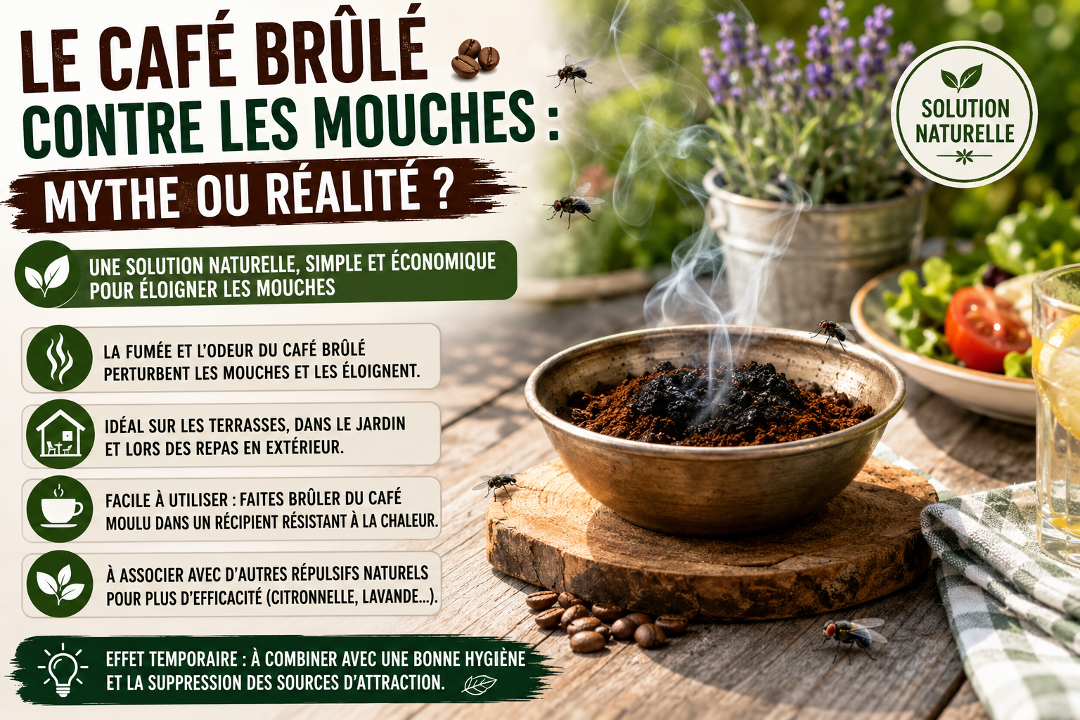 Le café brûlé contre les mouches : mythe ou réalité ?