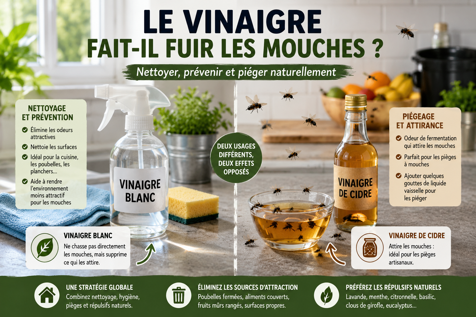 Le vinaigre fait-il fuir les mouches ?