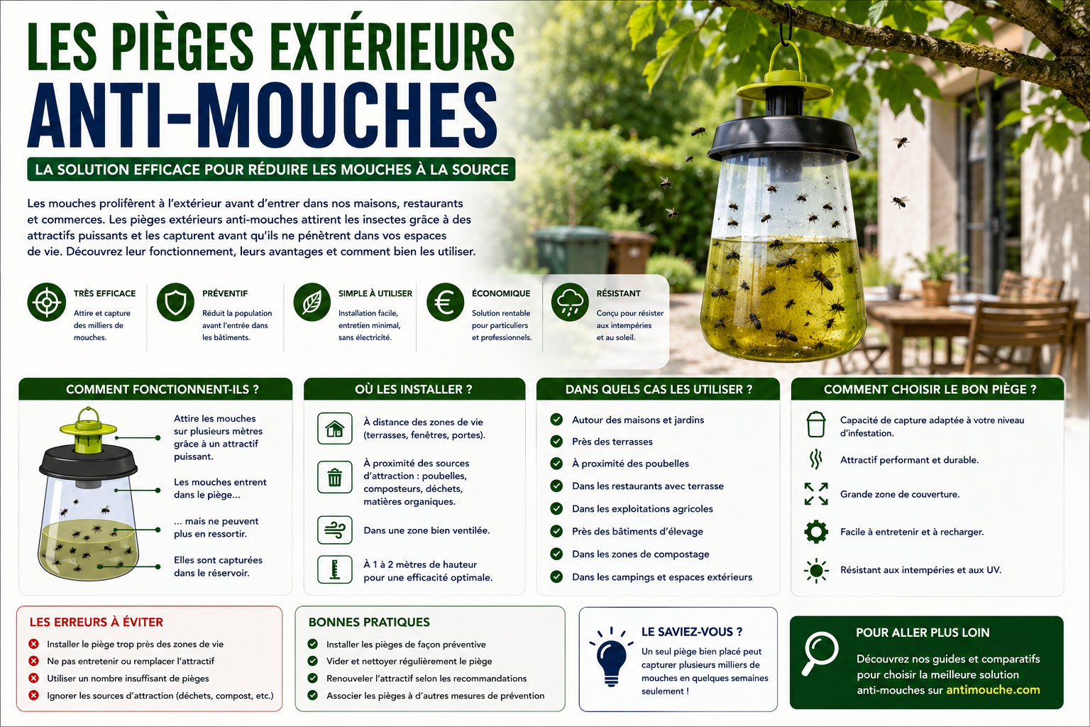Les pièges extérieurs anti-mouches