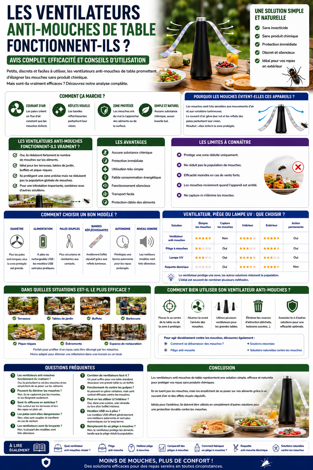 Les ventilateurs anti-mouches de table fonctionnent-ils ?