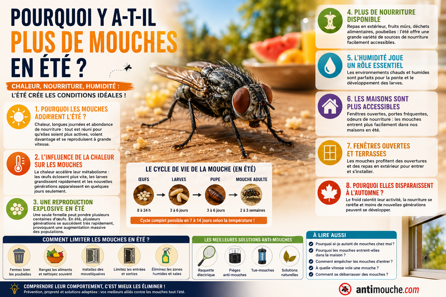 Pourquoi y a-t-il plus de mouches en été ?