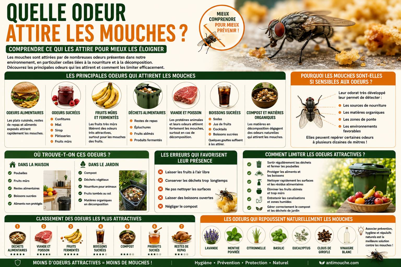 Quelle odeur attire les mouches ? Comprendre ce qui les attire