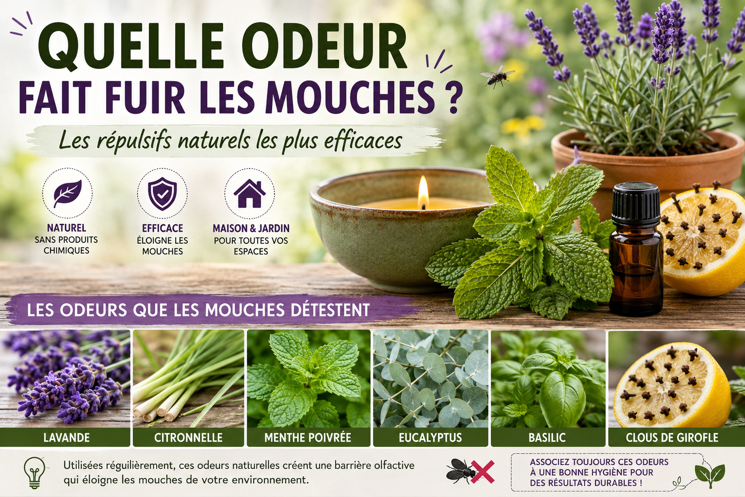 Quelle odeur fait fuir les mouches
