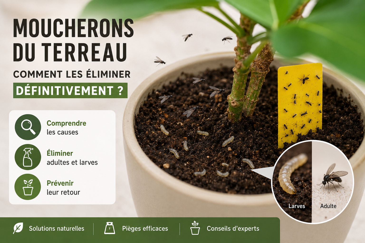 Moucherons du terreau : prévenir et éliminer