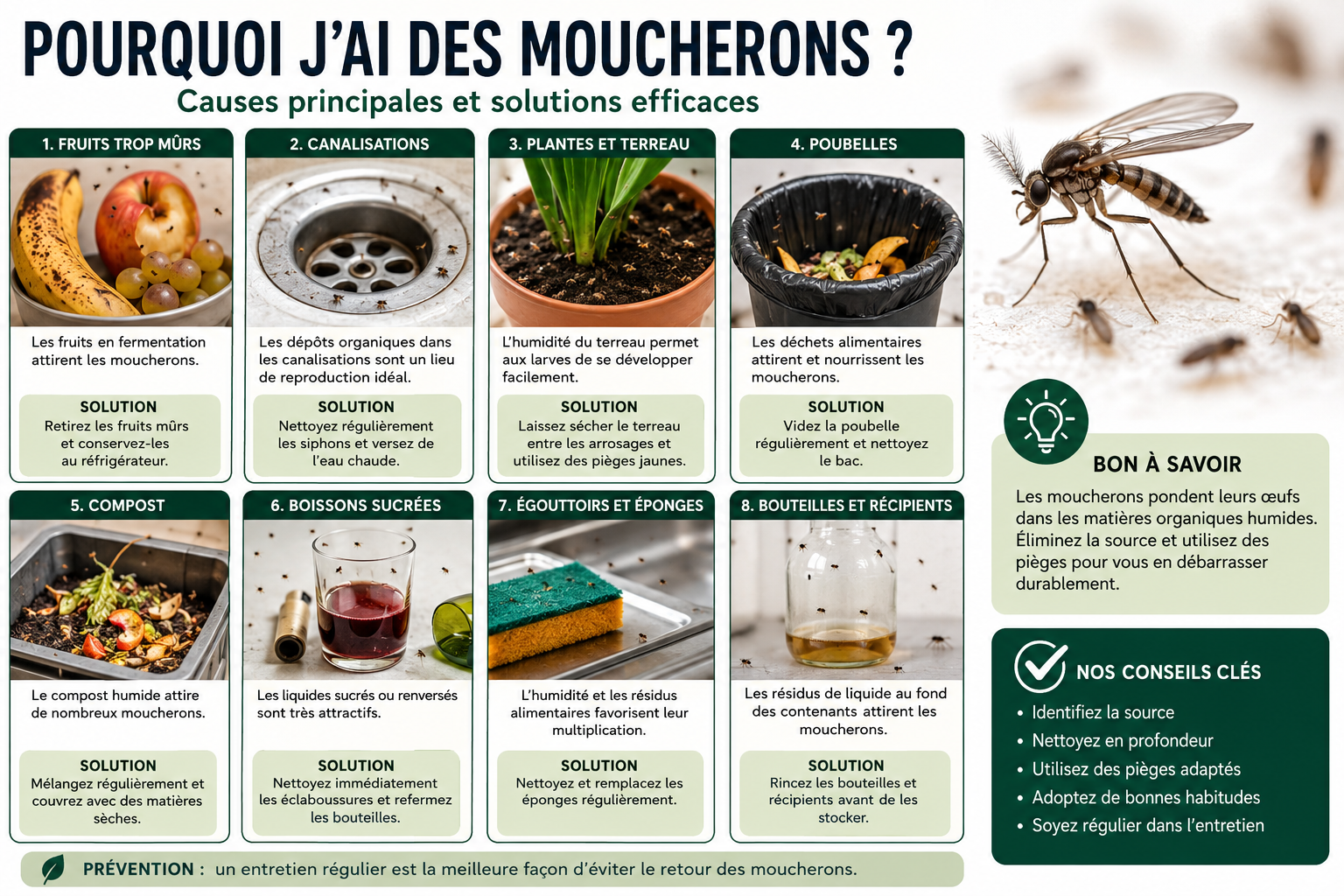 Pourquoi j’ai des moucherons chez moi ?
