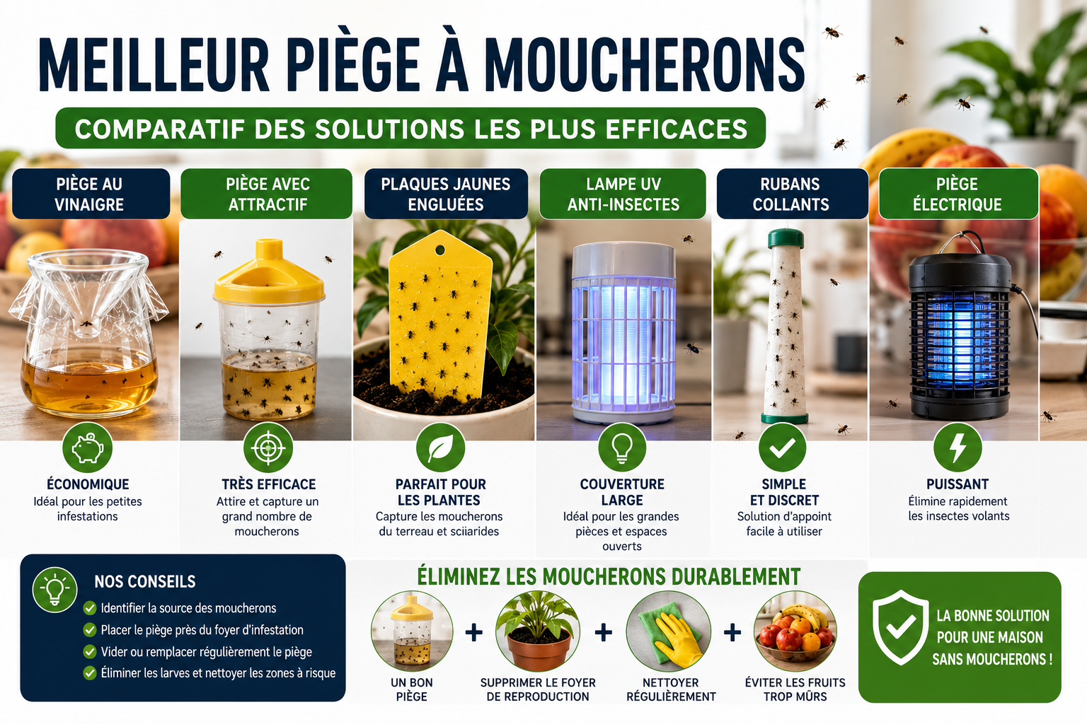 Meilleur piège à moucherons : comparatif des solutions les plus efficaces