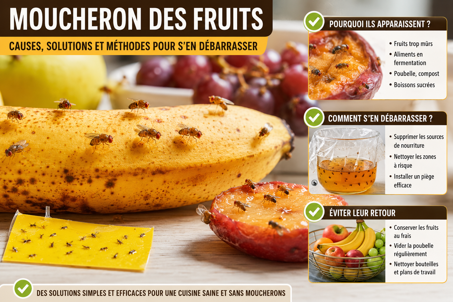 Moucheron des fruits : causes, solutions et méthodes pour s'en débarrasser