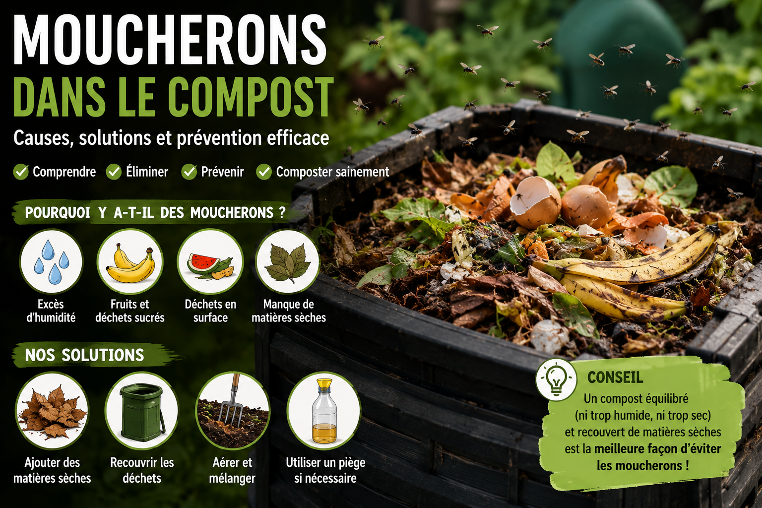 Moucherons dans le compost