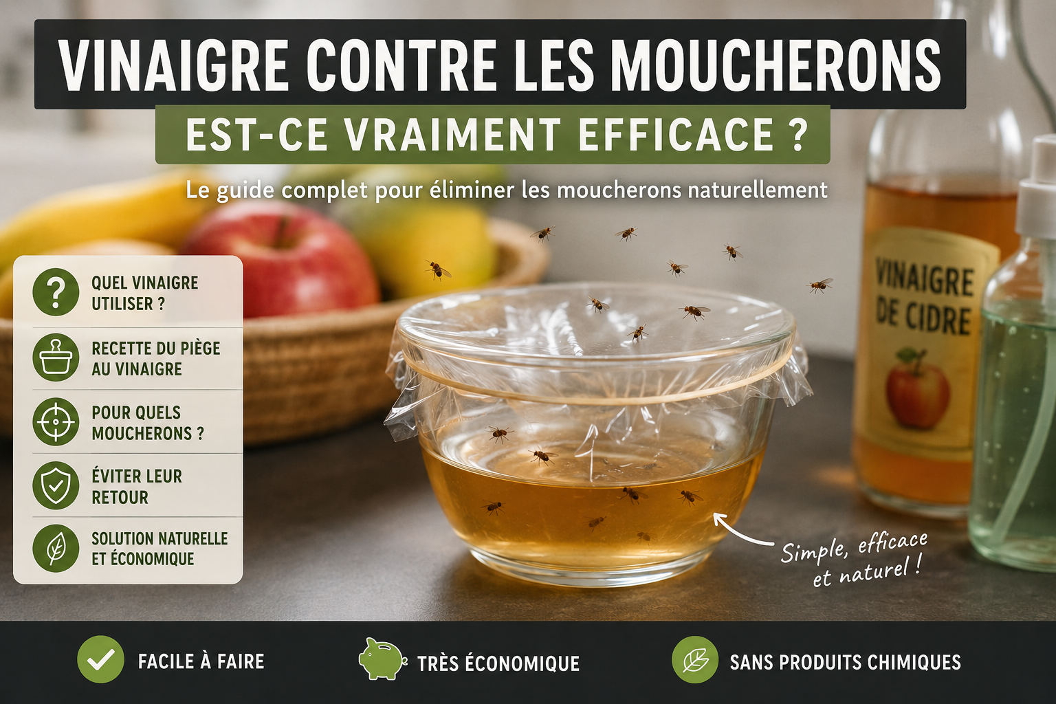 Vinaigre contre les moucherons : est-ce vraiment efficace ?